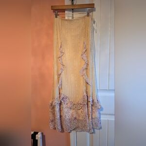 Bluivy Cream Floral Maxi Skirt